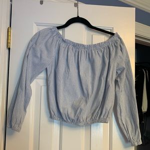 Striped off the shoulder top
